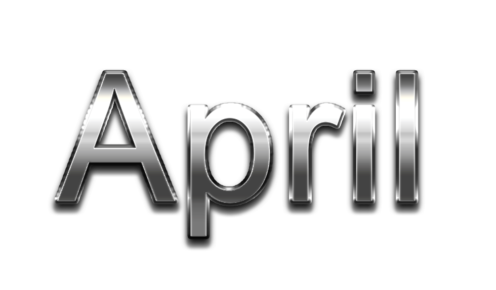 April png, word April png, April word png, April text png, April letters png, April word gold text typography PNG images transparent background